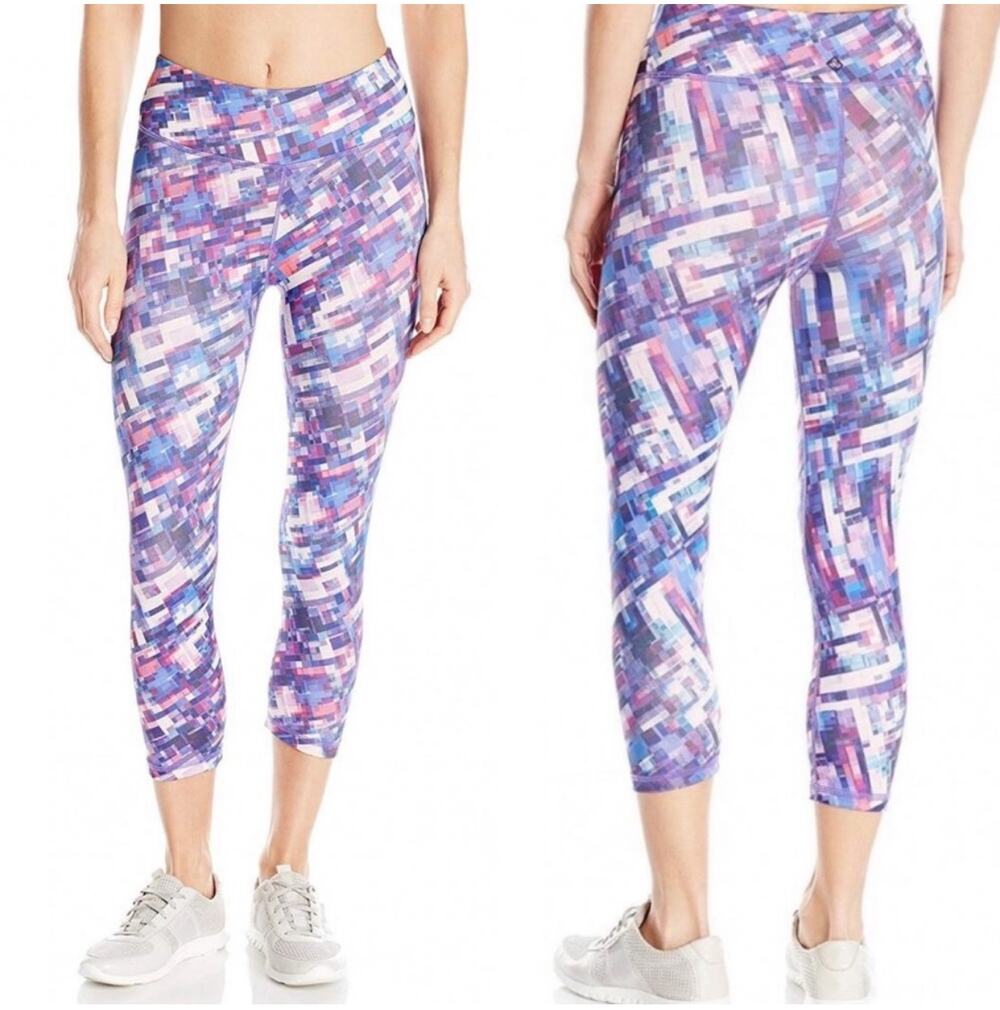 Prana Leggings Womens Medium Purple Roxanne Supernova Capri Cropped Athletic Gym